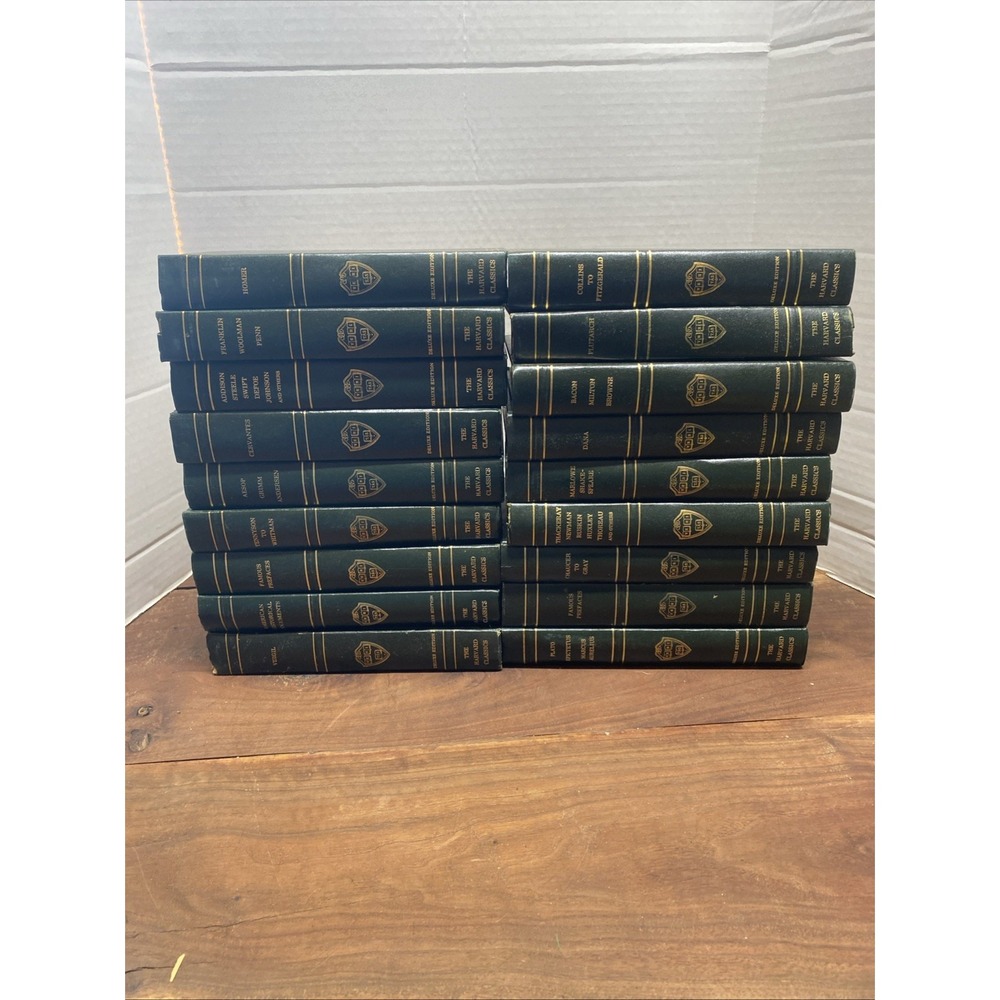 Harvard Classics Deluxe Edition Set Lot of 18 Volumes - Green Veritas 1969 HC